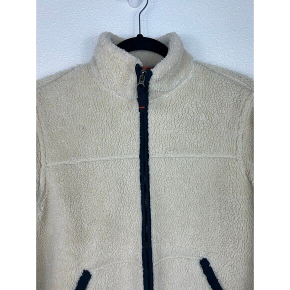 Abercrombie & Fitch Vintage Sherpa Zip up Jacket Cream Sz Medium - Picture 3 of 6